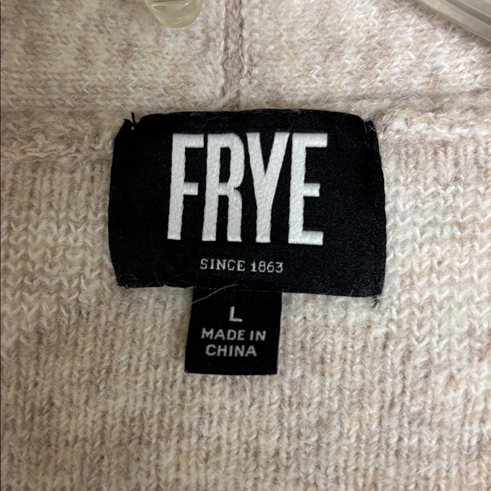 Frye Women's Geometric Beige and White Cardigan Size Large - Picture 3 of 10